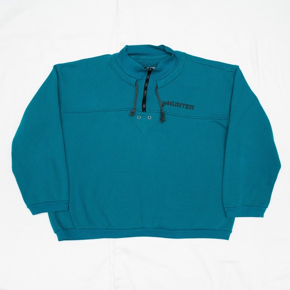 Other - Vintage 80s 1/4 Zip The Hunter Brand Gun Print Sweatshirt Made in USA XL Mens